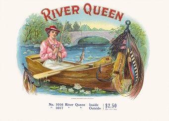 River Queen cigar box label