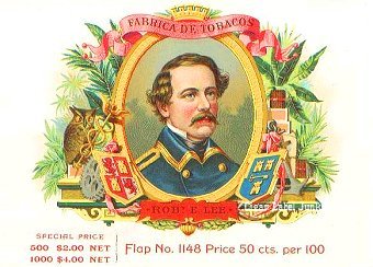 Robert E Lee cigar box label
