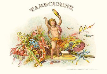 Tamborine cigar box label