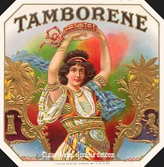 Tamborine cigar box label
