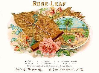 Rose Leaf cigar box label