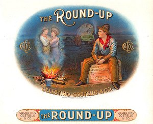 The Round Up cigar box label