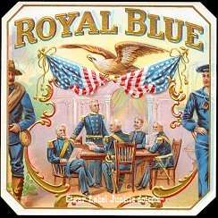 Royal Blue w/Flag outer cigar label