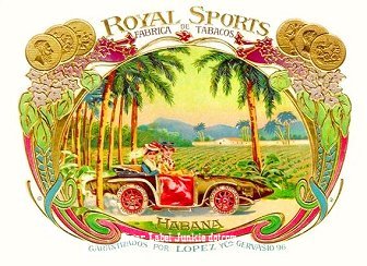 Royal Sports cigar box label