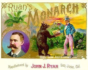Ryan's Monarch cigar box label