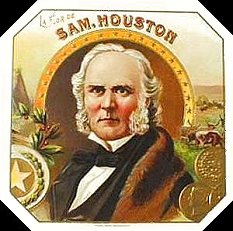 Sam Houston cigar label