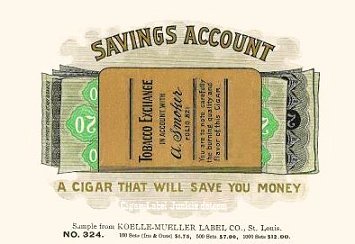 Savings Account cigar box label