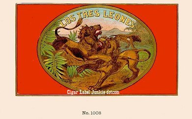 Los Tres Leones- cigar box label