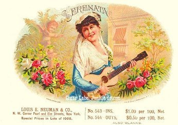 Serenata cigar box label