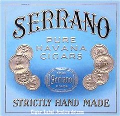 Serrano cigar box label