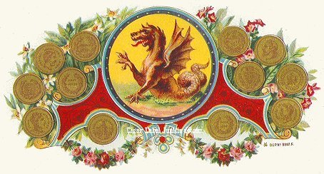 UT Dragon-cigar box label