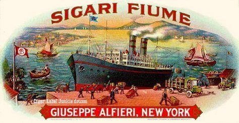 Sigari Fiume cigar box label