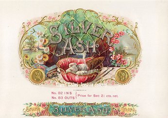 Silver Ash cigar box label