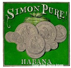 Simon Pure cigar box label