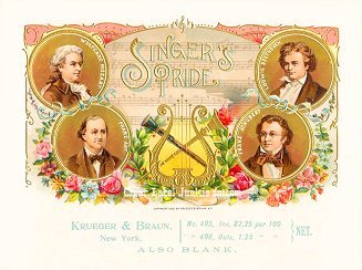 Singers Pride cigar box label