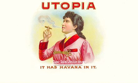Utopia- cigar box label
