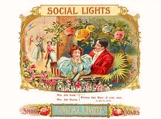 Social Lights cigar box label