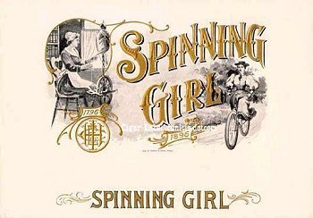Spinning Girl cigar box label