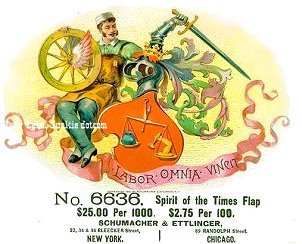 Spirit Times cigar box label