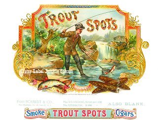 Trout Spots- cigar box label