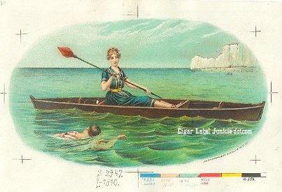 UT Swimmer- cigar box label