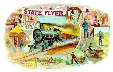 State Flyer cigar box label