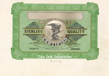 Sterling Quality cigar box label