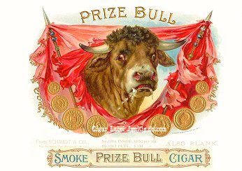 Prize Bull- cigar box label