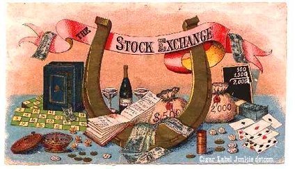 Stock Exchange- cigar box label
