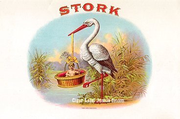 Stork- cigar box label