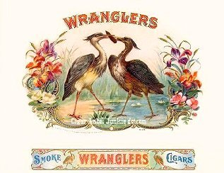 Wranglers- cigar box label