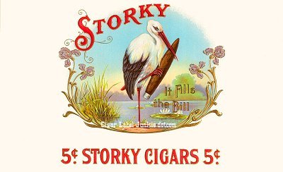Storky- cigar box label