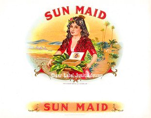 Sun Maid inner cigar label