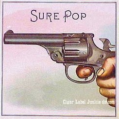 Sure Pop out cigar box label