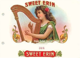 the arts - music/harps theme cigar label