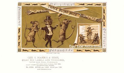 Three Blind Mice- cigar box label
