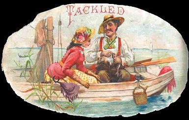 Tackled cigar box label