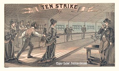 Ten Strike cigar box label