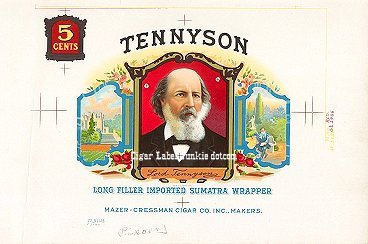 Tennyson cigar box label