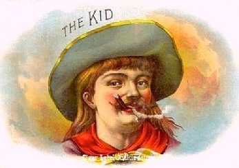 The Kid cigar box label
