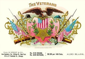 The Veterans cigar box label