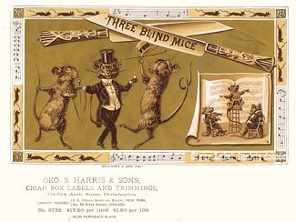 Three Blind Mice cigar box label