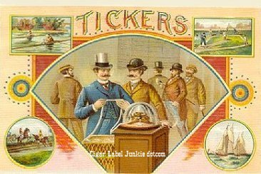 Tickers cigar box label