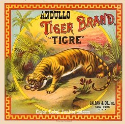 Tiger Brand- cigar box label