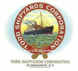 Todd Shipyards cigar box label