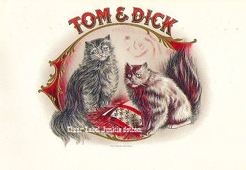 Tom & Dick- cigar box label