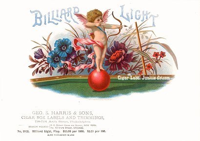 Billiard Light- cigar box label