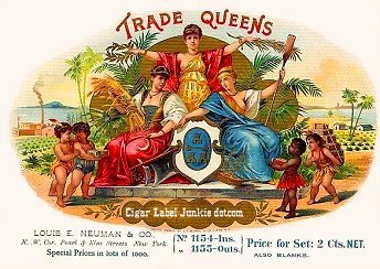 Trade Queens cigar box label