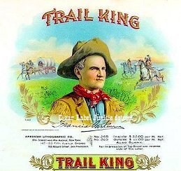 Trail King sample cigar box label
