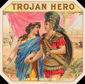 Trojan Hero- cigar box label